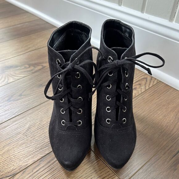 Fioni faux suede lace up high heel ankle boot - Picture 2 of 8